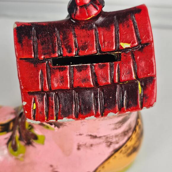 VTG RARE 1969 R. Dakin & Co Shoe House bank Japan pink orange red lime - Picture 4 of 11